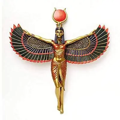 Large Ancient Egyptian Goddess Isis Ra With Open Wings Wall Decor Statue Plaque • $59.44