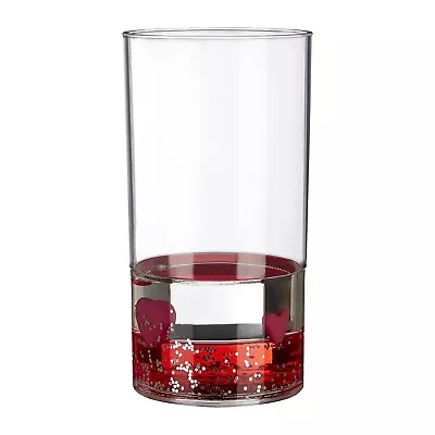 Acrylic Tumbler With Floating Hearts 230ml Bathroom Toothbrush Holder Container • £7.75