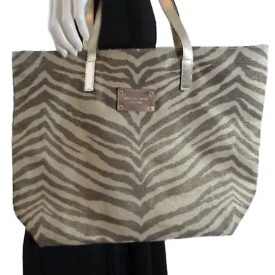 Michael Kors Gold Metallic Zebra Print Tote Bag • $48