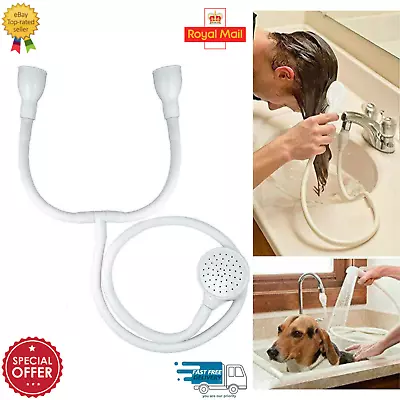 £7.99 • Buy Double Tap Bath Sink Shower Head Hose Spray Hair Dresser Pet Push On Mixer New