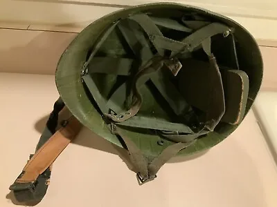 US ARMY M1C AIRBORNE PARATROOPER HELMET LINER (1967)With Chin & Nape Strap & Pad • $99.95