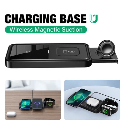 $36.98 • Buy Wireless Charger Dock 3 In 1 Magnetic Charging Station For Iphone/AirPods/iWatch
