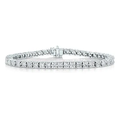 5 Cttw Diamond Tennis Bracelet 14K White Gold Classic Round Prong Set 7 Inch • $3529.99