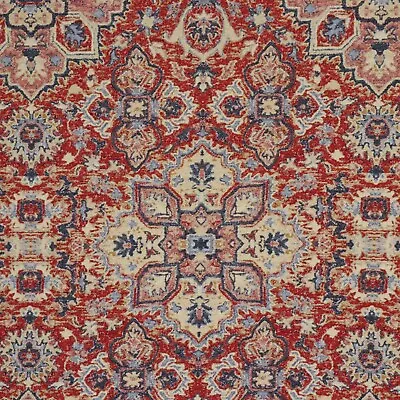 Alhambra Ikat Tapestry Fabric Red | Kilim | Jacquard | Curtains Upholstery • £1.99