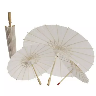 White Paper Umbrella Women Dance Prop Wedding Photography Prop For Kids DIY • $15.67