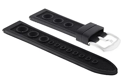 22mm Rubber Diver Watch Band Strap For U-boat Flightdeck 7095 Watch Black Top Qy • $22.95