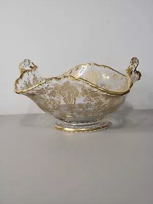 Cambridge Glass  Rose Point  Gold Crystal Bowl • $65