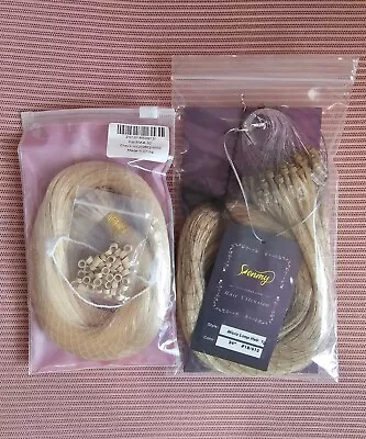 2 Lot Human Hair Extensions Microloop Blonde Mix 18/613 24 In & I Tip 60A 20 In • $70