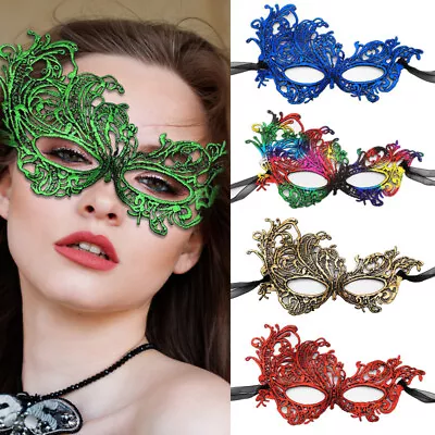 Retro Men Women Masquerade Face Masks Fancy Dress Party Lace Eye Mask Acces Gift • £3.10