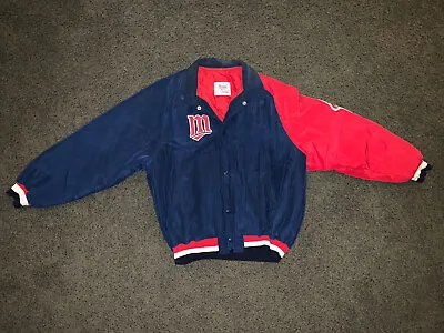 Vtg 80s MINNESOTA Twins MLB Starter Diamond COLLECTION Jacket Coat L Made In USA • $49.99