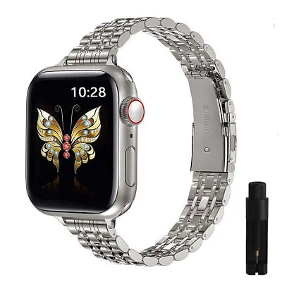 Women Slim Band Metal Strap For Apple Watch Series 8 7 6 5 4 SE 40/44mm 41/45mm • $11.24