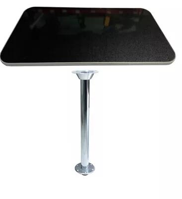 £59.99 • Buy Floor Mount Island Free Stand Leg + TABLE Caravan Campervan T5 Grey/Blk Glitter