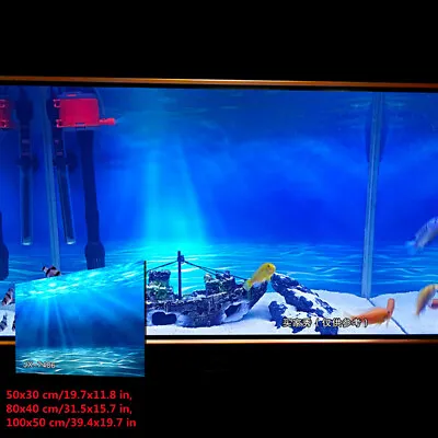 $28.88 • Buy 3D HD Aquarium Landscape Poster Fish Tank Backdrop Decor Background Sticker
