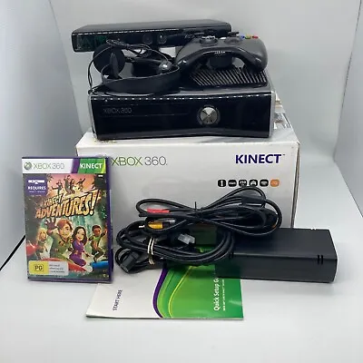 Xbox 360 S Kinect Console Slim 250gb 1439 PAL Glossy Black - With Original Box • $200