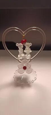 Disney Mickey And Minnie Wedding Cake Topper Hand Blown Glass • $200