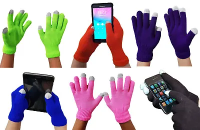 Touch Screen Winter Warm Stretch Magic Gloves Ladies Mens Boys Girls Children • £2.55