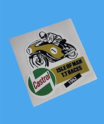 £3.33 • Buy Castrol 1962 Classic Isle Of Man TT Races  Vinyl Sticker IOM Oil Pourer Jug VW 1