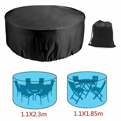 Large Round Waterproof Furniture Cover Outdoor Garden Patio Table Chair Set UK • £6.89