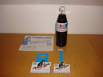 Michael Jackson Bad Concert Tour 1988 Japan Glass Full Pepsi Bottles Display LOT • $311.13