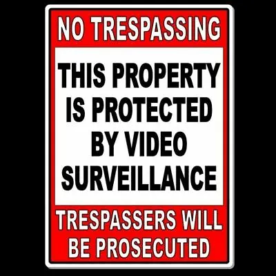 Property Protected By Video Surveillance WARNING Security Camera Sign Metal MS11 • $12.99