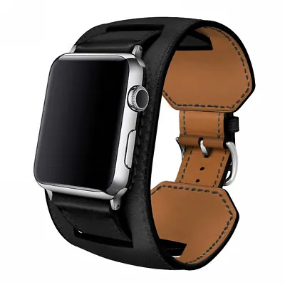 $18.99 • Buy Genuine Leather Apple Watch Strap Band Series 7 6 5 SE 42mm 38mm Wristband 