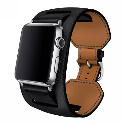 $18.99 • Buy Genuine Leather Apple Watch Strap Band Series 7 6 5 SE 42mm 38mm Wristband 