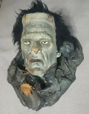 Ultrarare Vtg Frankenstein Halloween Mask Made Into Decore Wall Crasher • $200