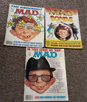 Lot Of 3 Vintage MAD Magazines Issues 19868788 Bombs Rap Special Winter • $12