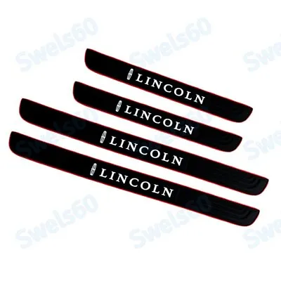 4PCS Black Rubber Car Door Scuff Sill Cover Panel Step Protector For Lincoln • $12.98