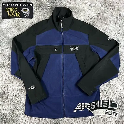 Mountain Hardwear Men’s Airshield ELITE Zip Blue Fleece Softshell Tech Jacket M • $69.95