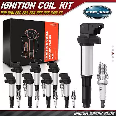 8x Ignition Coil & IRIDIUM Spark Plug Kits For BMW E60 E63 E64 E65 E66 545i X5  • $98.99