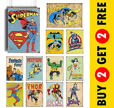 DC COMICS MARVEL SUPER HERO AVENGERS A5/A4/A3 Poster Wall Art Deco Vintage Print • £2.19