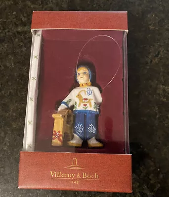 Villeroy & Boch Scandinavia Children Christmas Boy W/ Deer Ornament Boxed~MINT • $36.95