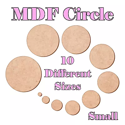 Wooden MDF Circle Shape Craft Tag Blank Embellishments Decoration 1cm To 10cm • £2.89