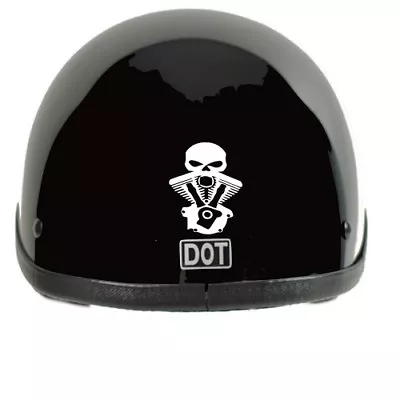 Helmet Decals 2 Skull And Motor Motorcycle Decals/Sticker V-twin Harley Cruiser  • $2.99