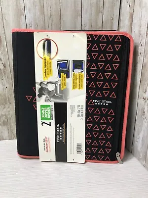NEW Mead Five Star Xpanz Zip Around Binder Notebook 3 Ring Blk/pink Free Ship • $24.99
