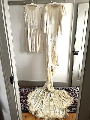 Vintage Wedding Dress Lot Of 2. 1920s 1930s AS IS • $45