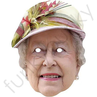 Queen Elizabeth Celebrity Card Face Mask - Ready To Wear - Fancy Dress • £1.45