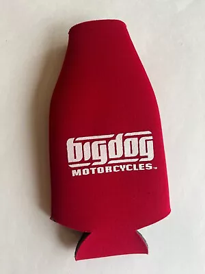 New Big Dog Motorcycles Red Bottle Koozie Signature Logo On Front W/ Zipper • $12.99
