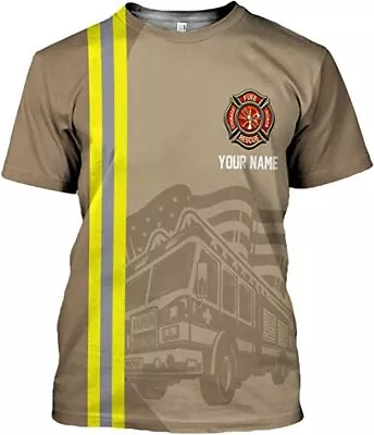 Personalized Firefighter Shirt Custom Name Fire Man Firefighter Gift Tshirt 3D S • $21.99