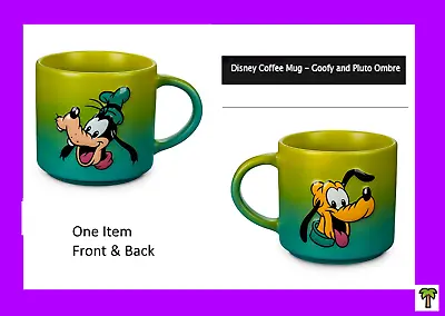 🌴 Disney Parks Goofy & Pluto Ombre Mug Raised Relief Faces NEW • $19.95