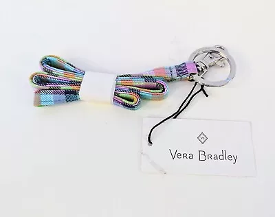NWT Vera Bradley Gingham Plaid Lanyard  Keyring Multicolor Keychain • $14.99