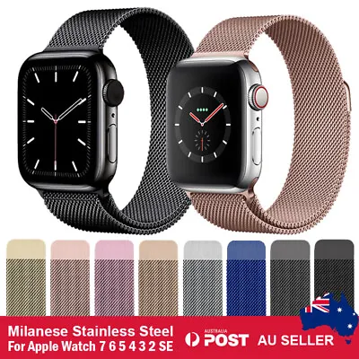 $7.22 • Buy For Apple Watch Band Series 7 SE 6 5 432 Milanese Magnetic Stainless Steel Strap