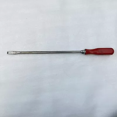 Mac Tools 16” Flat Tip Slotted Screwdriver PKRB12 3/8” Tip Red Hard Handle USA • $20