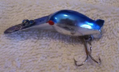 01324 Vintage Fly Size Pope Hot Shot Lure  1.75  Overall Blue Silver • $6.26