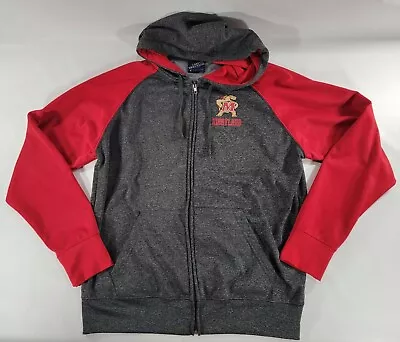 Maryland Terrapins Hoodie Full Zip Turtle Logo Maryland Spellout Gray Mens L EUC • $29.66