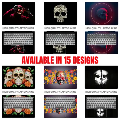 Horror Skulls Laptop Vinyl Decal Skin Sticker ACER HP DELL ASUS 11 To 17 Inches • £12.59