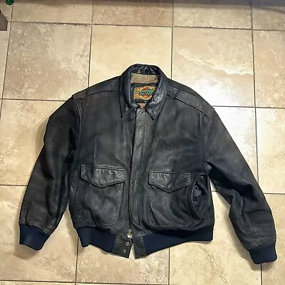 Vintage G-111 Leather Bomber Jacket Size Medium • $38