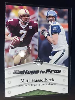 Matt Hasselbeck 2007 Upper Deck College To Pros #NTN-MH Boston College Seahawks • $5.99