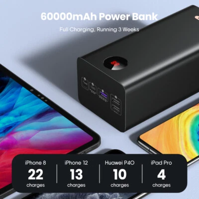 $113.99 • Buy ROMOSS 60000mAh 22.5W Power Bank PD QC USB-C 3A External Battery Fast Charger AU